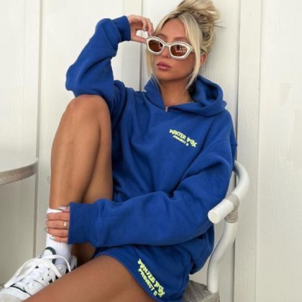 White fox royal blue sweat set